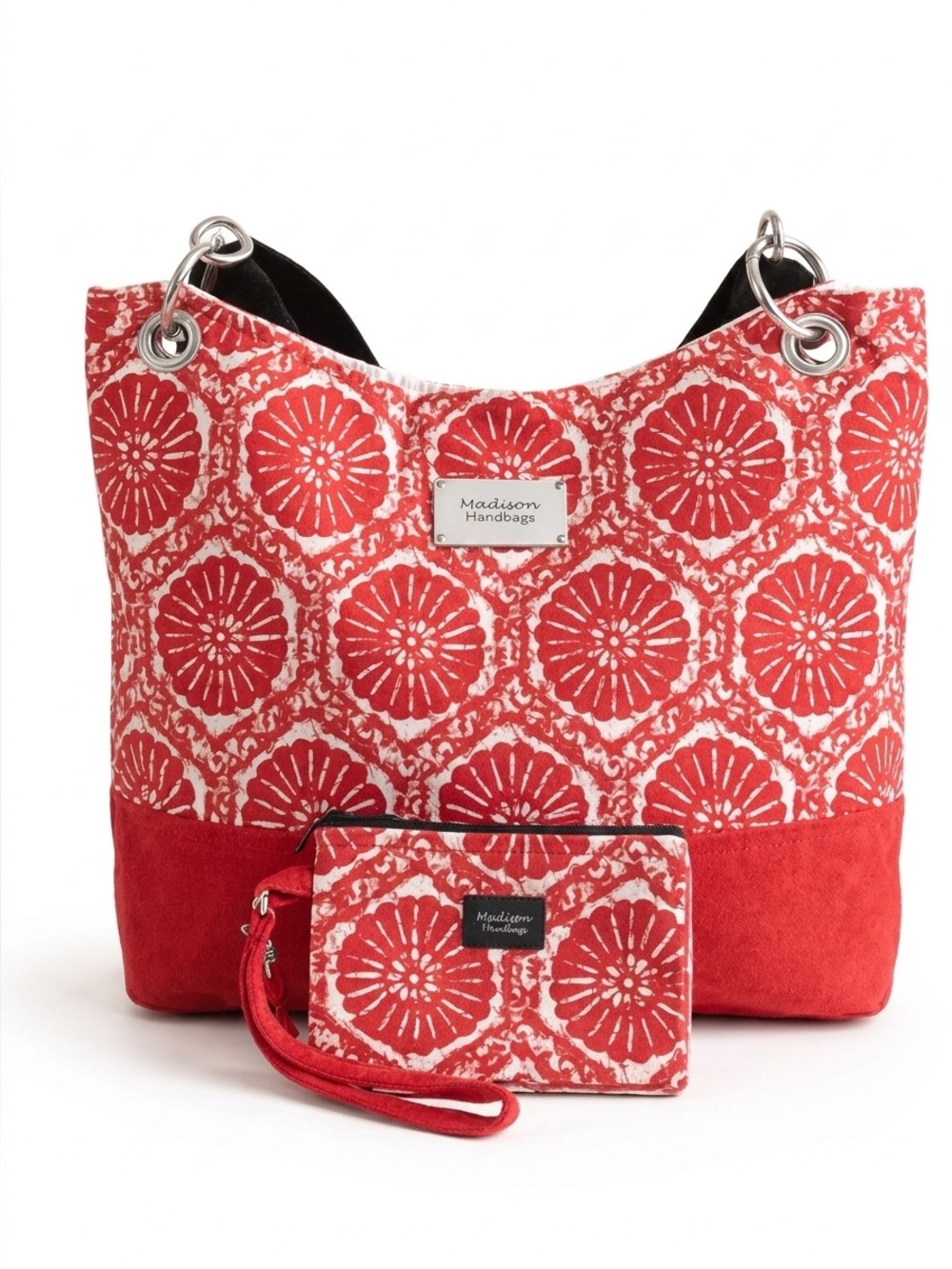 Madison Handbags Canvas Tote w/ Matching Wristlet Spring Summer Resort Vaca